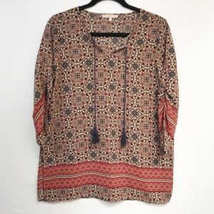 Joan Vass Women’s Boho Tunic Top Size Small